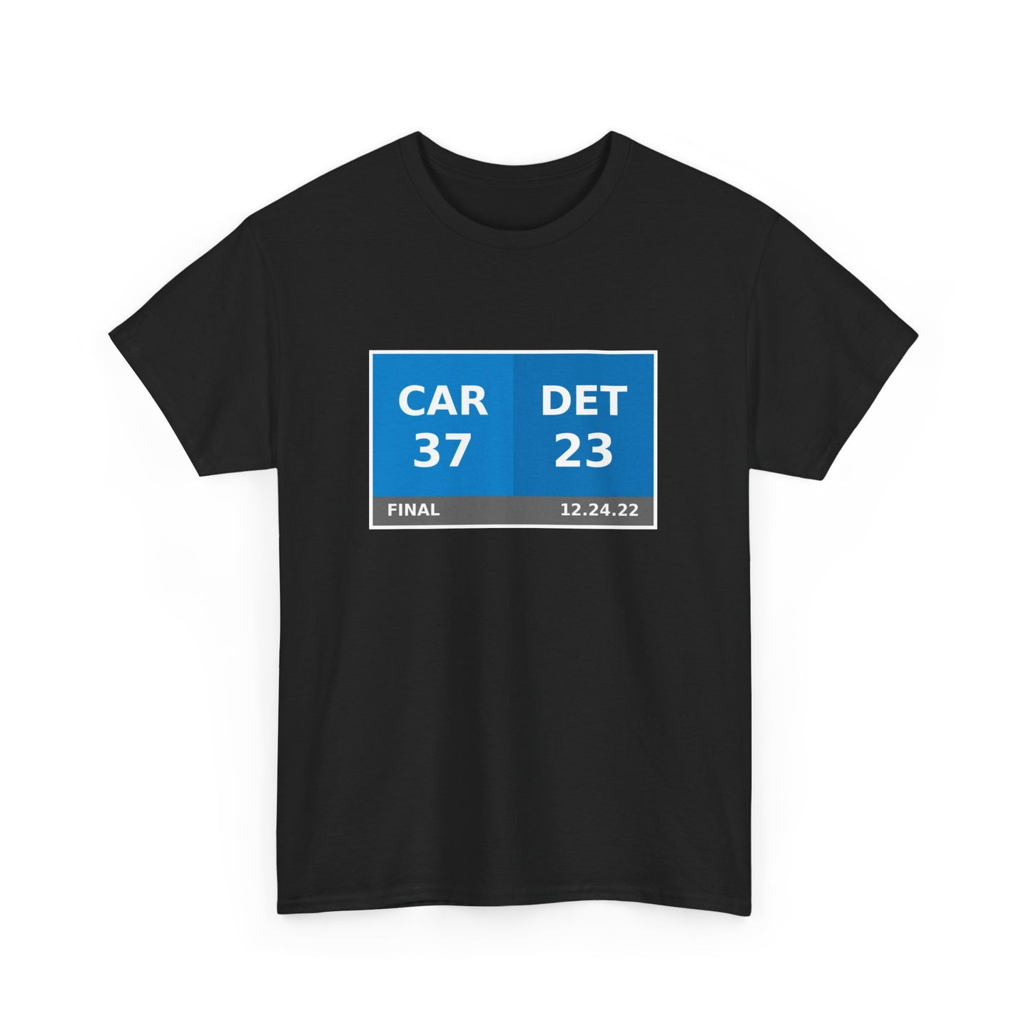 CAR vs DET Scoreboard Tee 12.24.22