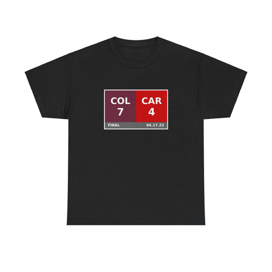 COL vs CAR Scoreboard Tee 04.17.22