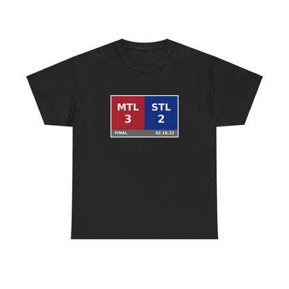 MTL vs STL Scoreboard Tee 02.18.22