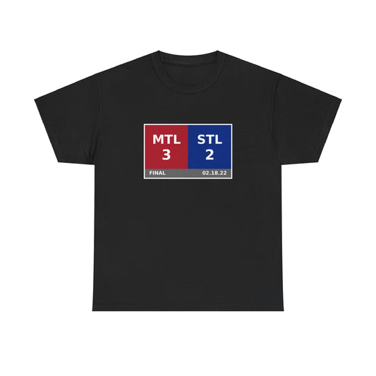 MTL vs STL Scoreboard Tee 02.18.22