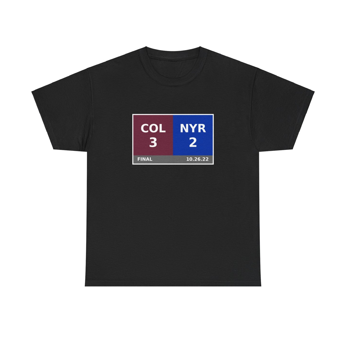 COL vs NYR Scoreboard Tee 10.26.22