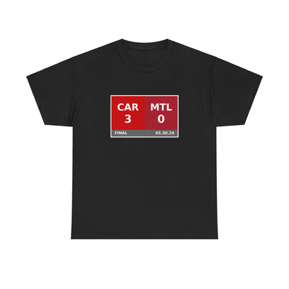 CAR vs MTL Scoreboard Tee 03.30.24