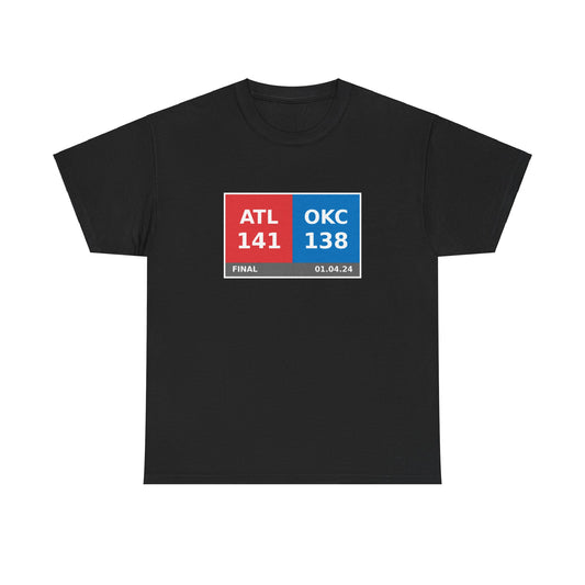 ATL vs OKC Scoreboard Tee 01.04.24