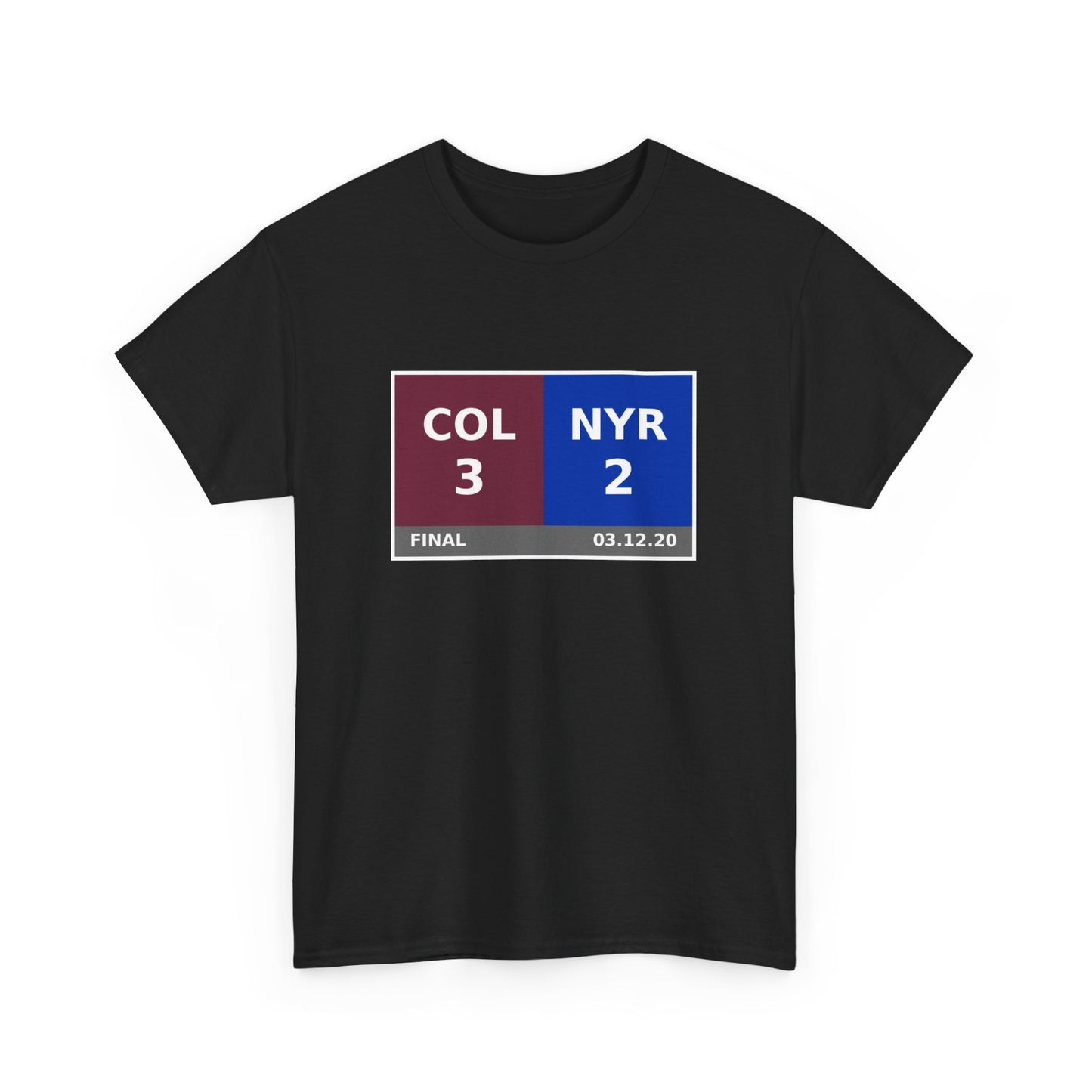 COL vs NYR Scoreboard Tee 03.12.20