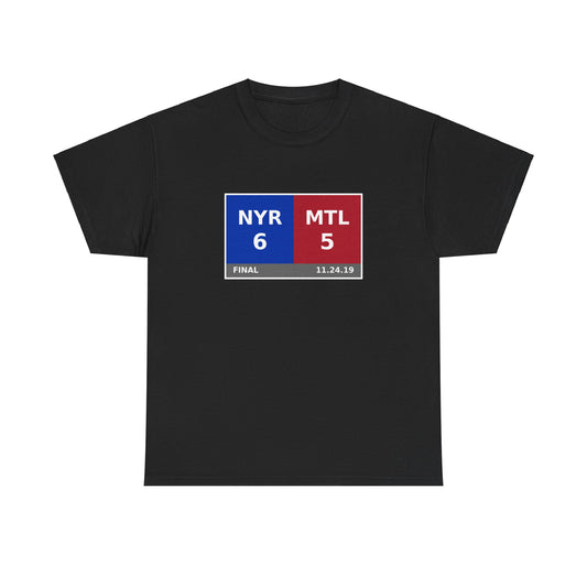 NYR vs MTL Scoreboard Tee 11.24.19