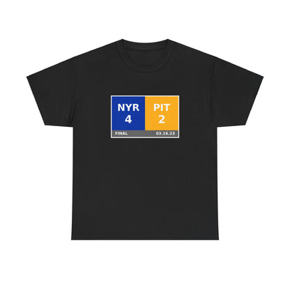 NYR vs PIT Scoreboard Tee 03.16.23