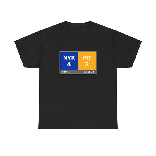 NYR vs PIT Scoreboard Tee 03.16.23