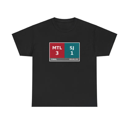 MTL vs SJ Scoreboard Tee 03.01.23