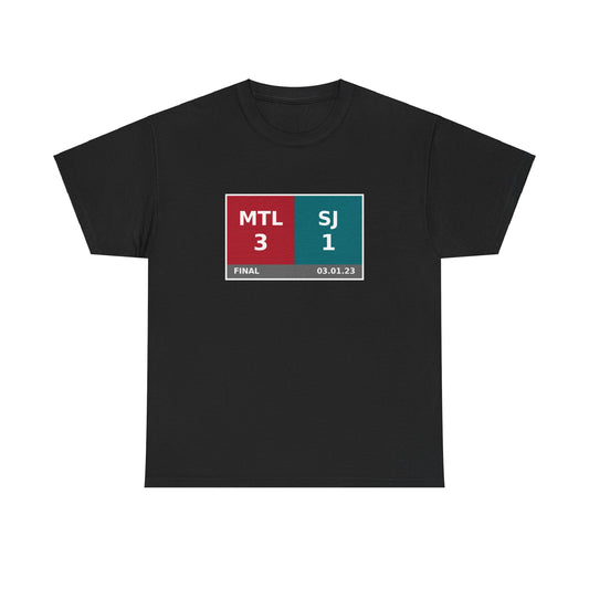 MTL vs SJ Scoreboard Tee 03.01.23