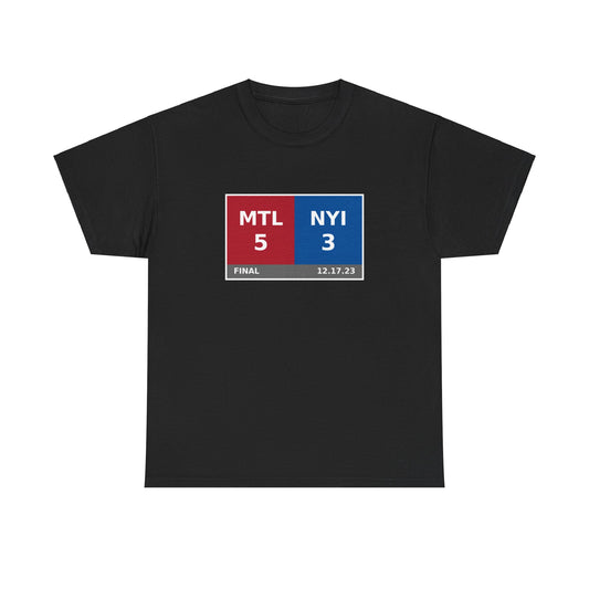 MTL vs NYI Scoreboard Tee 12.17.23