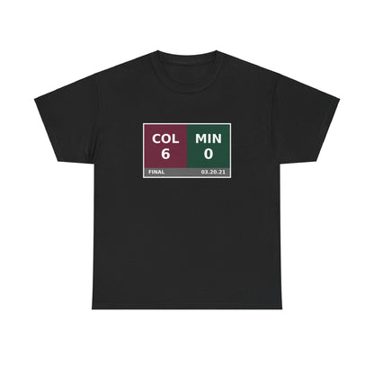 COL vs MIN Scoreboard Tee 03.20.21