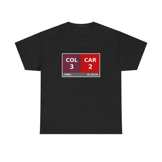 COL vs CAR Scoreboard Tee 02.29.20