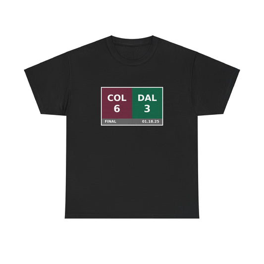 COL vs DAL Scoreboard Tee 01.18.25