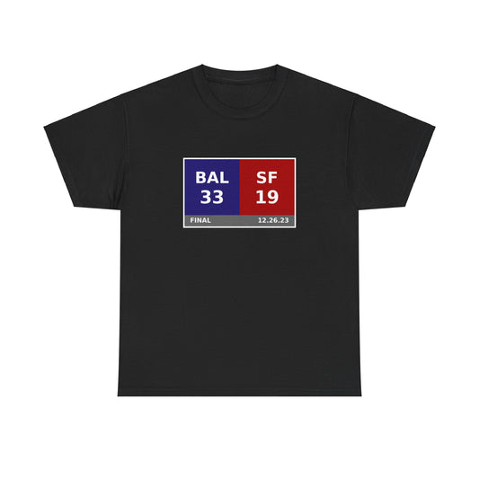 BAL vs SF Scoreboard Tee 12.26.23