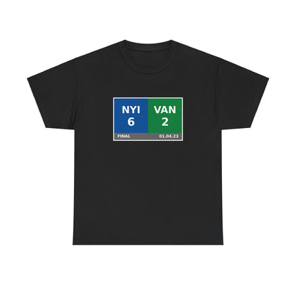 NYI vs VAN Scoreboard Tee 01.04.23