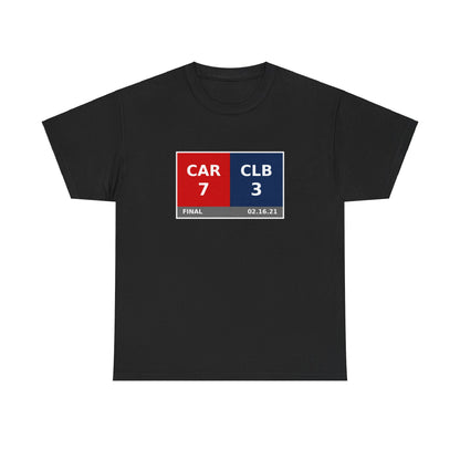 CAR vs CLB Scoreboard Tee 02.16.21