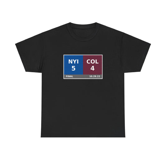 NYI vs COL Scoreboard Tee 10.29.22