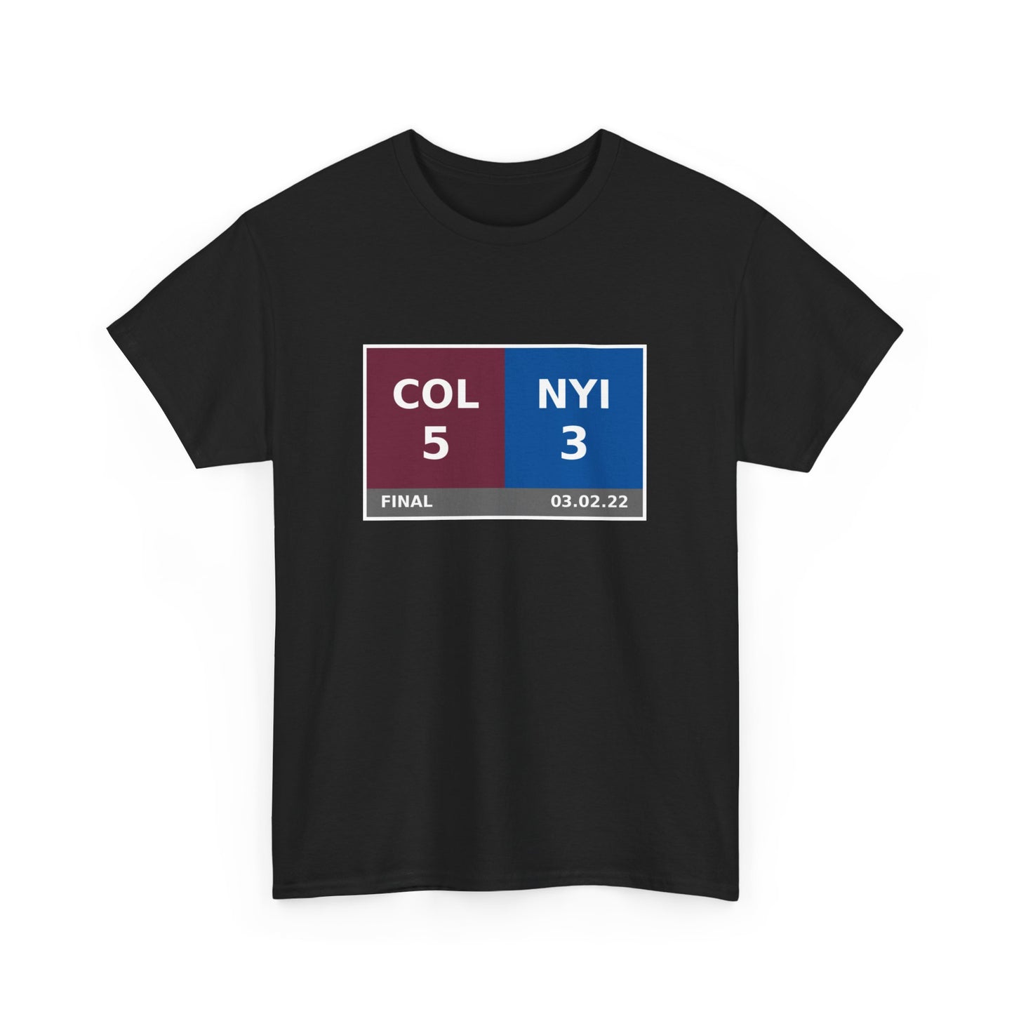 COL vs NYI Scoreboard Tee 03.02.22