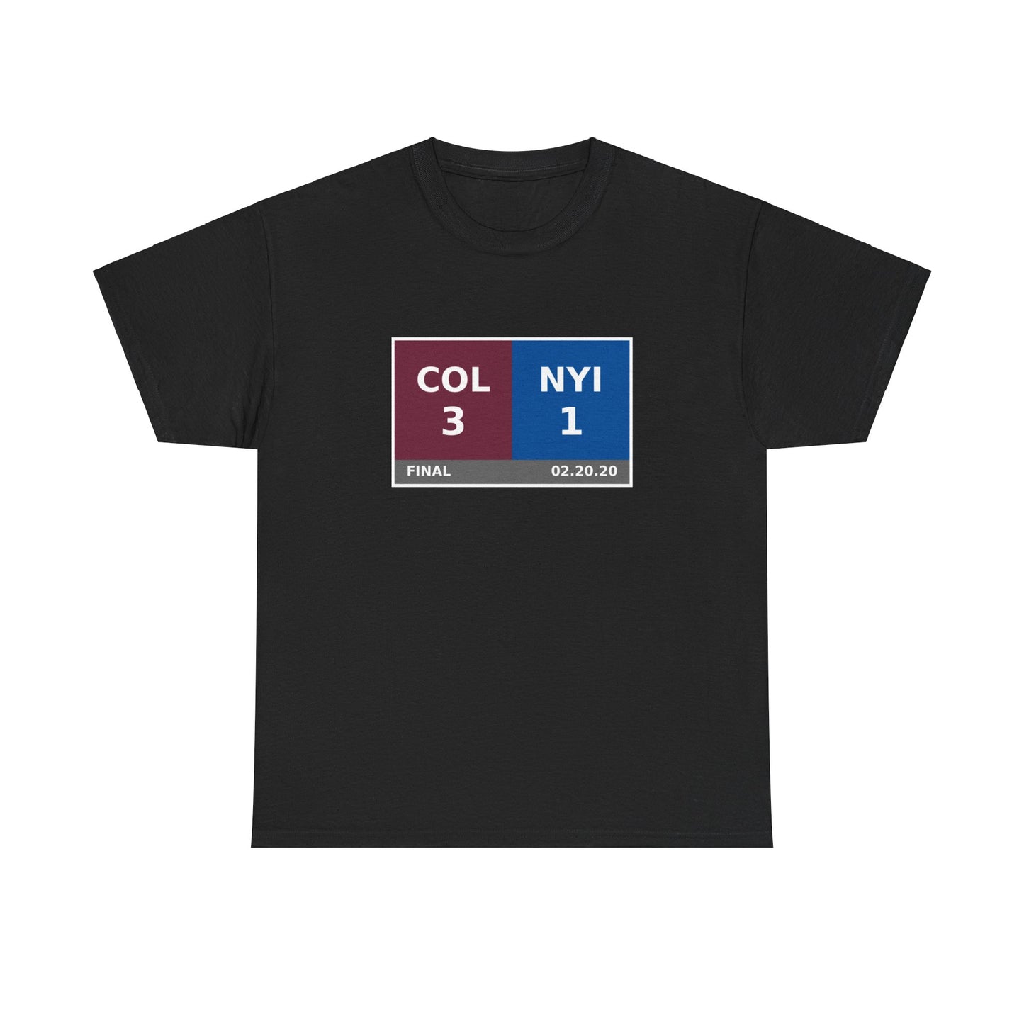 COL vs NYI Scoreboard Tee 02.20.20