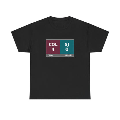 COL vs SJ Scoreboard Tee 03.04.21