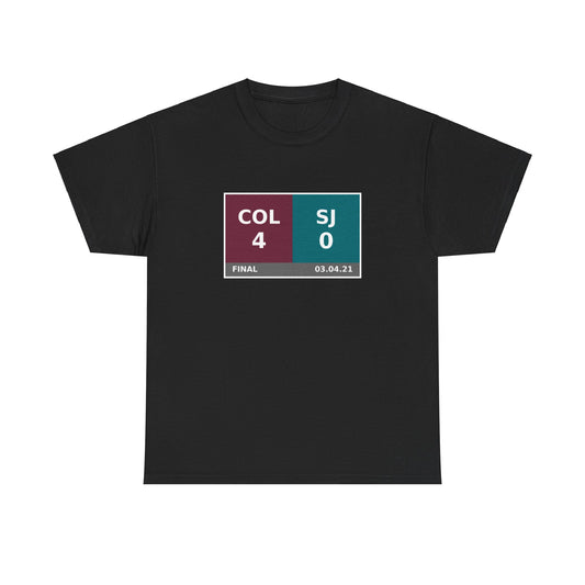 COL vs SJ Scoreboard Tee 03.04.21