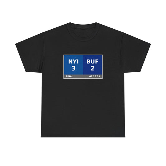 NYI vs BUF Scoreboard Tee 02.23.21