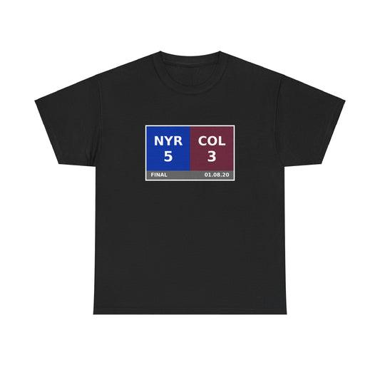 NYR vs COL Scoreboard Tee 01.08.20