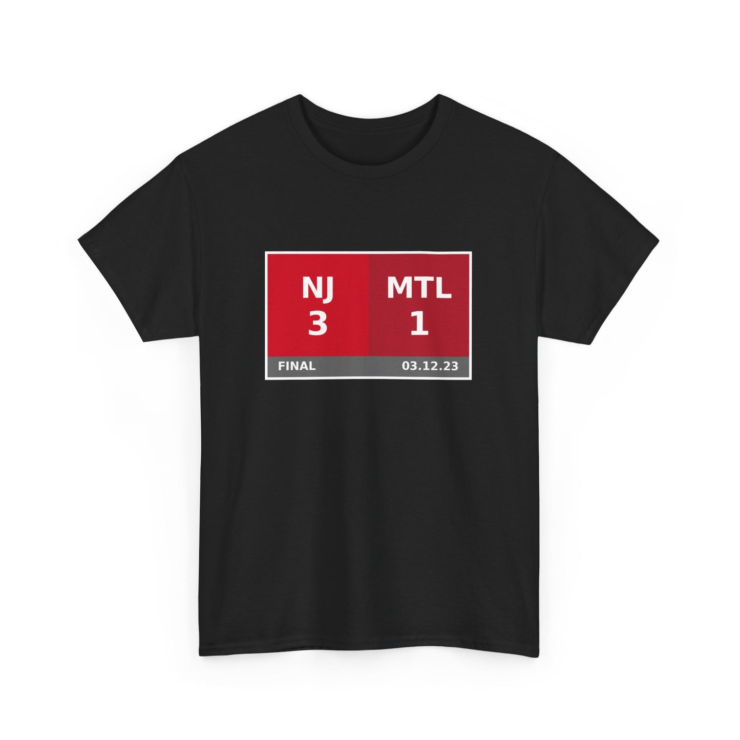 NJ vs MTL Scoreboard Tee 03.12.23