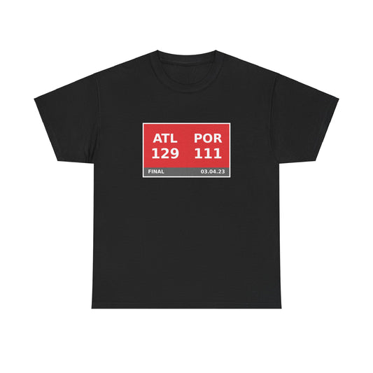 ATL vs POR Scoreboard Tee 03.04.23