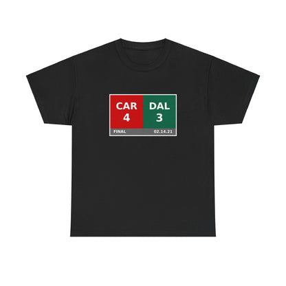 CAR vs DAL Scoreboard Tee 02.14.21