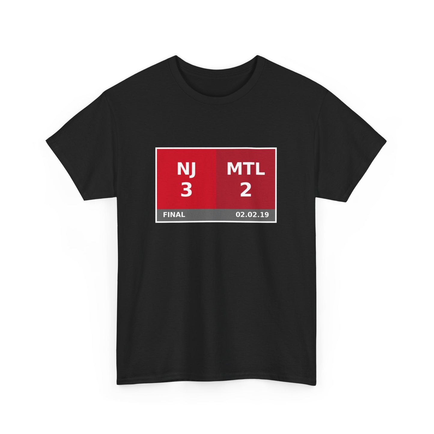 NJ vs MTL Scoreboard Tee 02.02.19