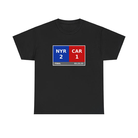 NYR vs CAR Scoreboard Tee 03.23.23