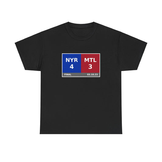 NYR vs MTL Scoreboard Tee 03.10.23