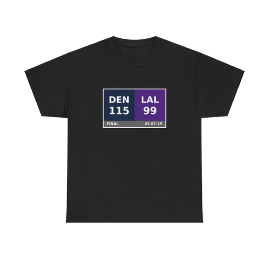 DEN vs LAL Scoreboard Tee 03.07.19