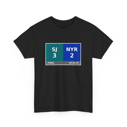 SJ vs NYR Scoreboard Tee 10.20.22