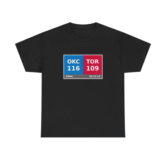 OKC vs TOR Scoreboard Tee 03.22.19