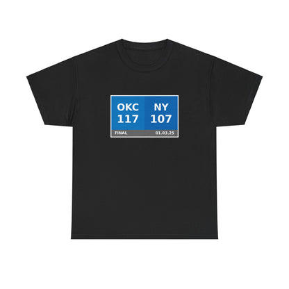 OKC vs NY Scoreboard Tee 01.03.25