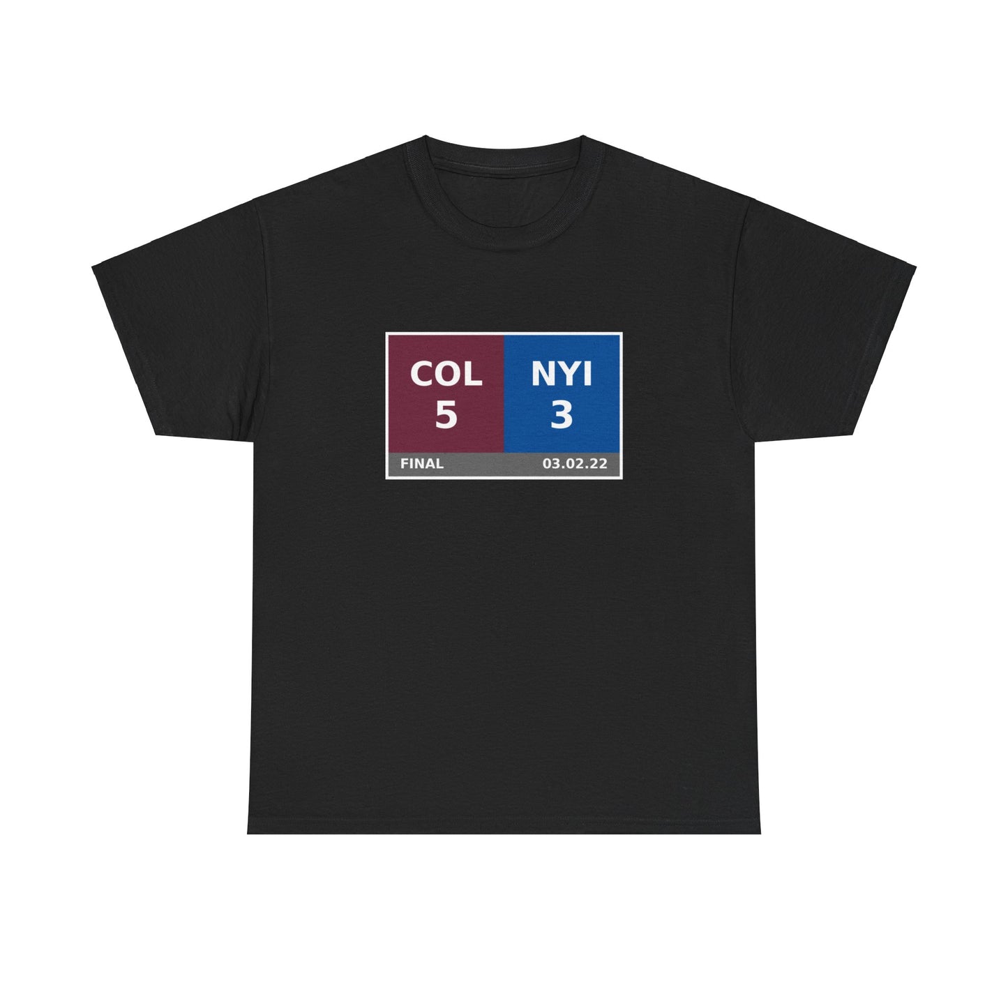 COL vs NYI Scoreboard Tee 03.02.22