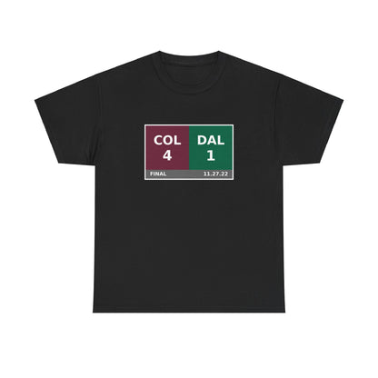 COL vs DAL Scoreboard Tee 11.27.22