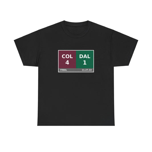 COL vs DAL Scoreboard Tee 11.27.22