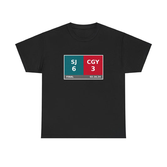 SJ vs CGY Scoreboard Tee 02.16.24