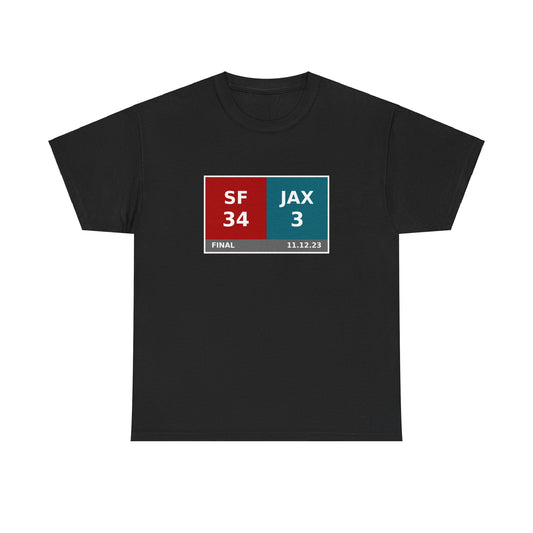 SF vs JAX Scoreboard Tee 11.12.23