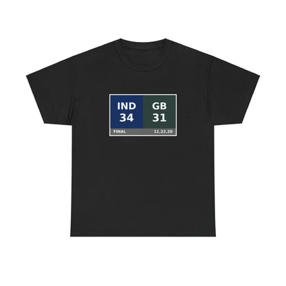 IND vs GB Scoreboard Tee 11.22.20