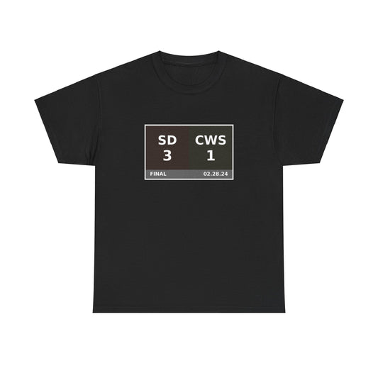 SD vs CWS Scoreboard Tee 02.28.24