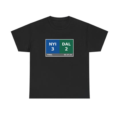 NYI vs DAL Scoreboard Tee 02.27.24