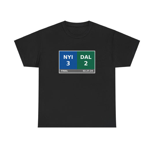 NYI vs DAL Scoreboard Tee 02.27.24