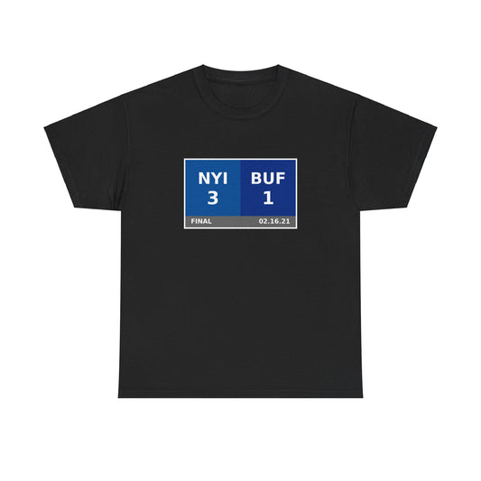 NYI vs BUF Scoreboard Tee 02.16.21