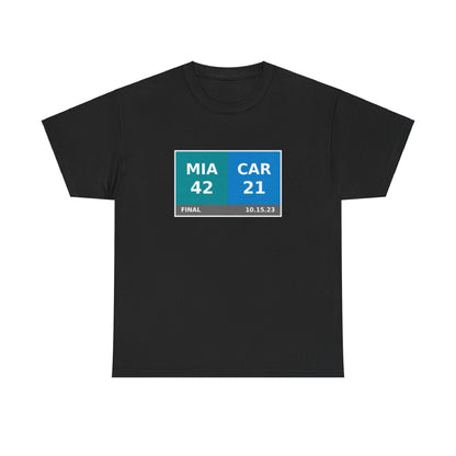 MIA vs CAR Scoreboard Tee 10.15.23