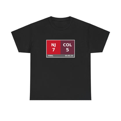 NJ vs COL Scoreboard Tee 03.02.23