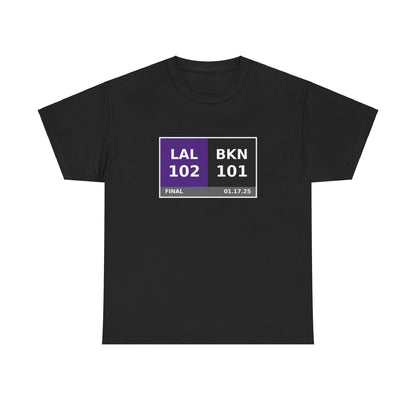 LAL vs BKN Scoreboard Tee 01.17.25